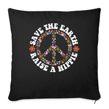 Jour de la Terre de la Paix - Housse de coussin décorative 45 x 45 cm - noir - Devant