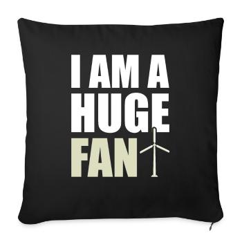 Je suis un grand fan Énergie éolienne Protection du climat Énergie éolienne - Housse de coussin décorative 45 x 45 cm - noir - Devant