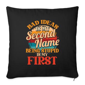 humour noir - Housse de coussin décorative 45 x 45 cm - noir - Devant