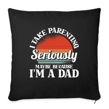 Humour noir - Housse de coussin décorative 45 x 45 cm - noir - Devant
