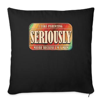 Schwarzer Humor Erziehung - Sofakissenbezug 45 x 45 cm - Schwarz - Vorne