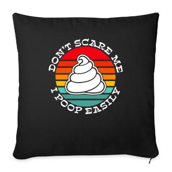 L’humour noir ne me fait pas peur je fais caca facilement - Housse de coussin décorative 45 x 45 cm - noir - Devant