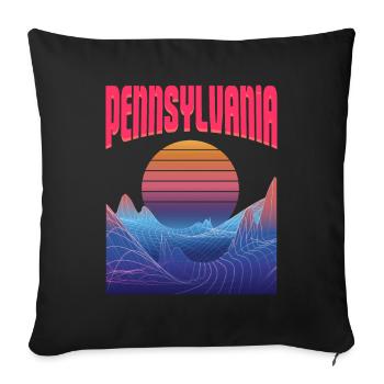 Pennsylvania - Sofa pillowcase 17,3'' x 17,3'' (45 x 45 cm) - black - Front