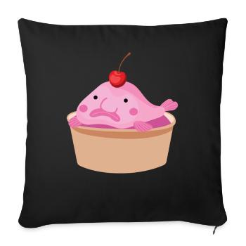 Blob Cupcake Blobfish Poisson Mer - Housse de coussin décorative 45 x 45 cm - noir - Devant