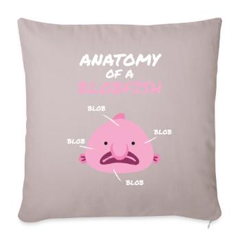 Anatomie d’un Blobfish Blob Fish Mer - Housse de coussin décorative 45 x 45 cm - taupe clair - Devant