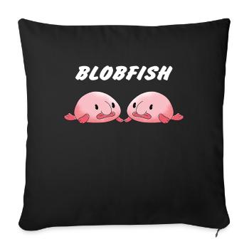 Blob Blobfish Fisch Meer - Sofakissenbezug 45 x 45 cm - Schwarz - Vorne