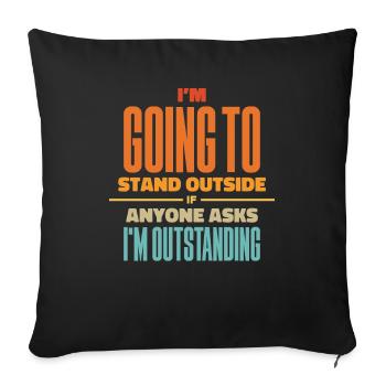 Humour noir - Housse de coussin décorative 45 x 45 cm - noir - Devant
