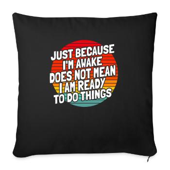 Humour noir - Housse de coussin décorative 45 x 45 cm - noir - Devant