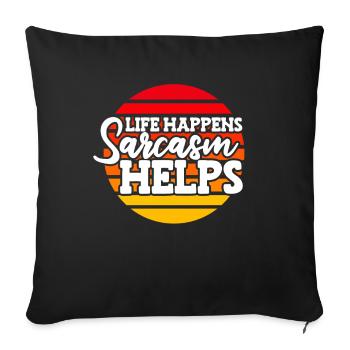 Humour noir - Housse de coussin décorative 45 x 45 cm - noir - Devant