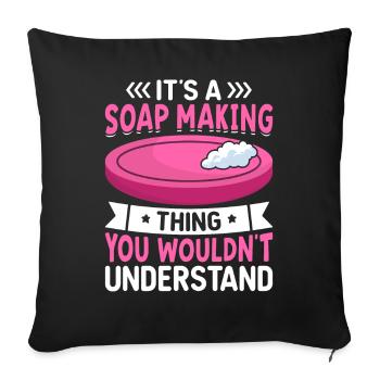 Soap manufacturer Soapologist - Sofa pillowcase 17,3'' x 17,3'' (45 x 45 cm) - black - Front