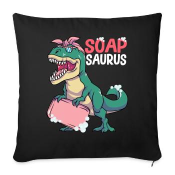 Fabrication de savon, savonnier, savonologue - Housse de coussin décorative 45 x 45 cm - noir - Devant