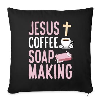 Soap manufacturer Soapologist - Sofa pillowcase 17,3'' x 17,3'' (45 x 45 cm) - black - Front