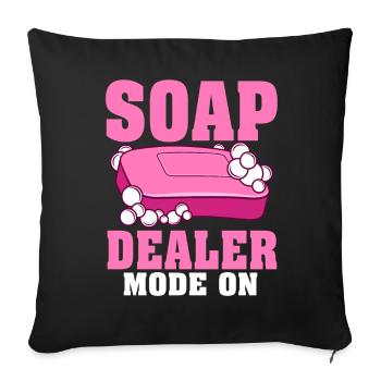 Fabrication de savon, savonnier, savonologue - Housse de coussin décorative 45 x 45 cm - noir - Devant