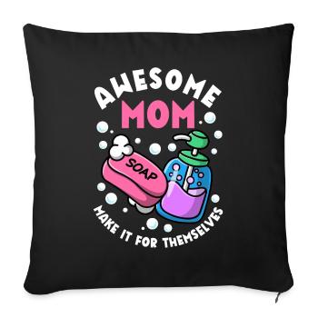 Fabrication de savon, savonnier, savonologue - Housse de coussin décorative 45 x 45 cm - noir - Devant