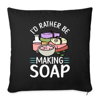 Fabrication de savon, savonnier, savonologue - Housse de coussin décorative 45 x 45 cm - noir - Devant