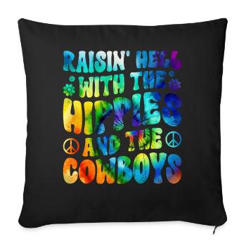 Tie dyeing peace - Sofa pillowcase 17,3'' x 17,3'' (45 x 45 cm) - black - Front