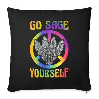 Hippie Peace Groovy - Sofa pillowcase 17,3'' x 17,3'' (45 x 45 cm) - black - Front