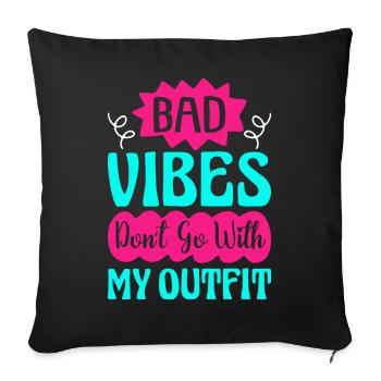 Hippie Peace Groovy - Sofa pillowcase 17,3'' x 17,3'' (45 x 45 cm) - black - Front