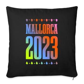 Majorque 2023 - Housse de coussin décorative 45 x 45 cm - noir - Devant