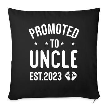 Promoted To Uncle Uncle 2023 - Sofa pillowcase 17,3'' x 17,3'' (45 x 45 cm) - black - Front