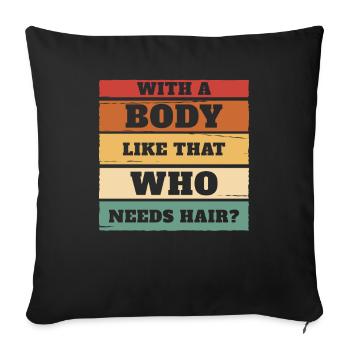 Humour noir - Housse de coussin décorative 45 x 45 cm - noir - Devant
