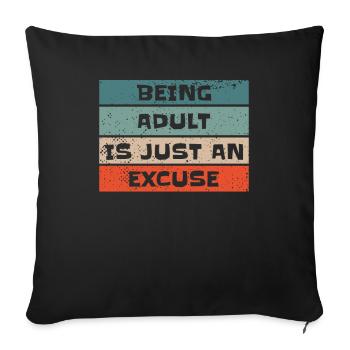 Humour noir - Housse de coussin décorative 45 x 45 cm - noir - Devant
