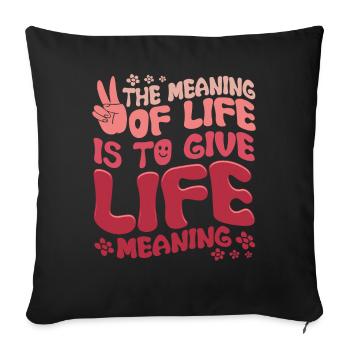 Hippie Retro Peace Kid - Sofa pillowcase 17,3'' x 17,3'' (45 x 45 cm) - black - Front