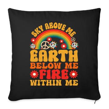 Hippie Quote Groovy Peace - Sofa pillowcase 17,3'' x 17,3'' (45 x 45 cm) - black - Front