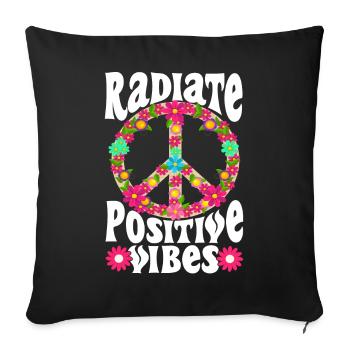 Hippie Be Kind Kindness Peace - Sofa pillowcase 17,3'' x 17,3'' (45 x 45 cm) - black - Front