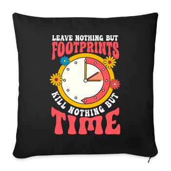 Paix hippie - Housse de coussin décorative 45 x 45 cm - noir - Devant