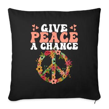Hippie Peace Kindness - Sofa pillowcase 17,3'' x 17,3'' (45 x 45 cm) - black - Front