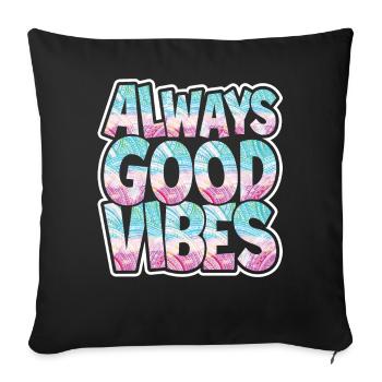 Hippie Peace Kindness - Sofa pillowcase 17,3'' x 17,3'' (45 x 45 cm) - black - Front
