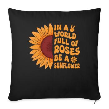 Paix hippie - Housse de coussin décorative 45 x 45 cm - noir - Devant