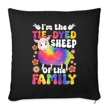 Funny hippie peace - Sofa pillowcase 17,3'' x 17,3'' (45 x 45 cm) - black - Front