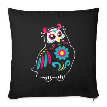 Dia de Los Muertos Owl Owls Mexico - Sofa pillowcase 17,3'' x 17,3'' (45 x 45 cm) - black - Front
