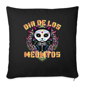 Dia de Los Meowtos Cat Mexico - Sofa pillowcase 17,3'' x 17,3'' (45 x 45 cm) - black - Front