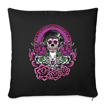 Dia de Los Muertos Tattoo Mexico - Sofa pillowcase 17,3'' x 17,3'' (45 x 45 cm) - black - Front