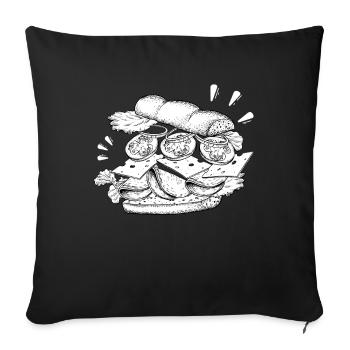 Sandwich Retro Fast Food - Sofa pillowcase 17,3'' x 17,3'' (45 x 45 cm) - black - Front
