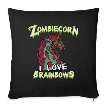 Zombie Zombiecorn Halloween Einhorn - Sofakissenbezug 45 x 45 cm - Schwarz - Vorne