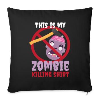 Zombie Killing Shirt Halloween Costume - Housse de coussin décorative 45 x 45 cm - noir - Devant