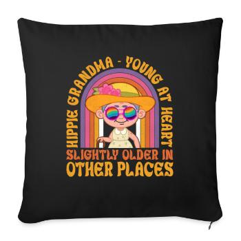 Funny Hippie Groovy - Sofa pillowcase 17,3'' x 17,3'' (45 x 45 cm) - black - Front