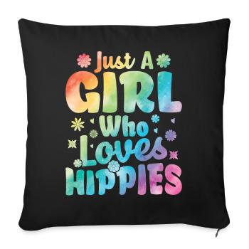 Peace Tie Dyeing Groovy - Sofa pillowcase 17,3'' x 17,3'' (45 x 45 cm) - black - Front