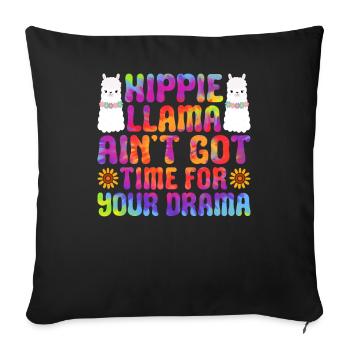 Funny hippie tie coloring - Sofa pillowcase 17,3'' x 17,3'' (45 x 45 cm) - black - Front