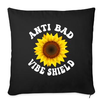 Funny Hippie Groovy Peace Kindness - Sofa pillowcase 17,3'' x 17,3'' (45 x 45 cm) - black - Front