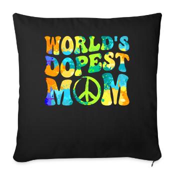 Hippie Mom Tie Dye Peace - Sofa pillowcase 17,3'' x 17,3'' (45 x 45 cm) - black - Front