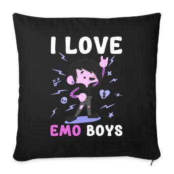 Egirl Emotional Girl - Sofa pillowcase 17,3'' x 17,3'' (45 x 45 cm) - black - Front