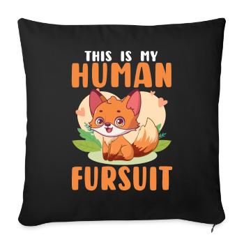 Furry Fandom Pumpkins Fursona - Sofa pillowcase 17,3'' x 17,3'' (45 x 45 cm) - black - Front