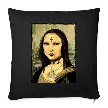Gothic Goth Mona Lisa - Sofa pillowcase 17,3'' x 17,3'' (45 x 45 cm) - black - Front