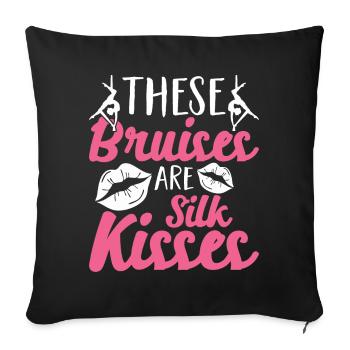 Acrobate de soie aérienne - Housse de coussin décorative 45 x 45 cm - noir - Devant