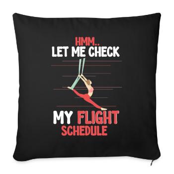 Acrobate de soie aérienne - Housse de coussin décorative 45 x 45 cm - noir - Devant